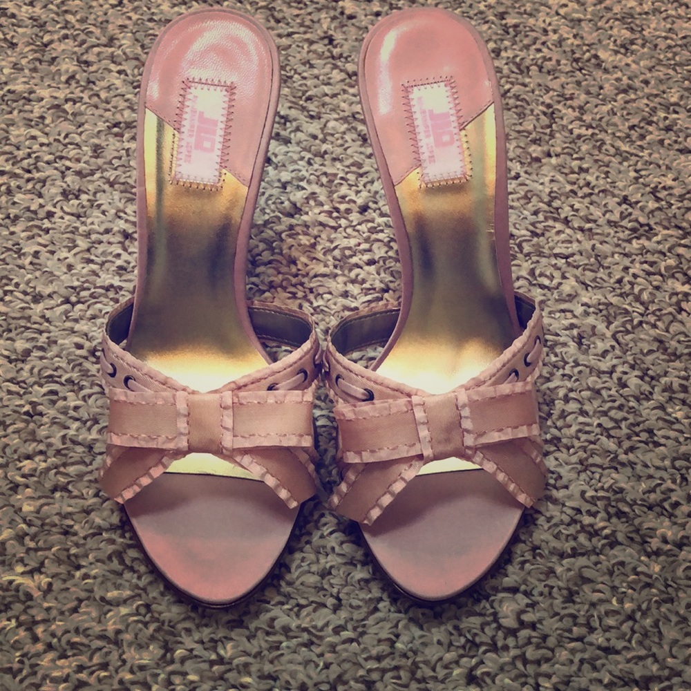 Jlo light pink bow heels